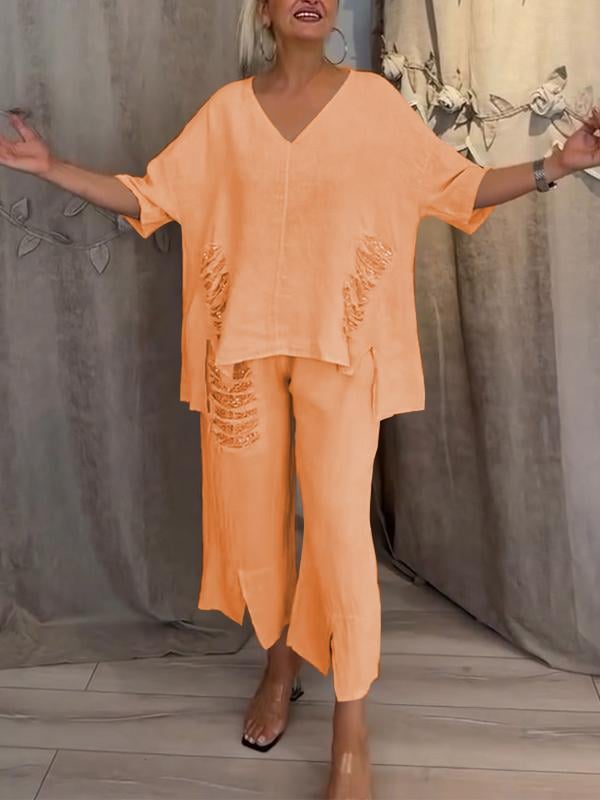 BIANCA | Completo Estivo a Due Pezzi con Eleganza Naturale e Comfort Fluttuante per Giornate Soleggiate