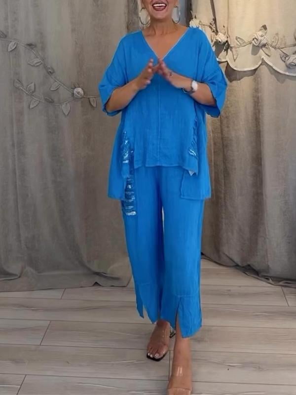 BIANCA | Completo Estivo a Due Pezzi con Eleganza Naturale e Comfort Fluttuante per Giornate Soleggiate